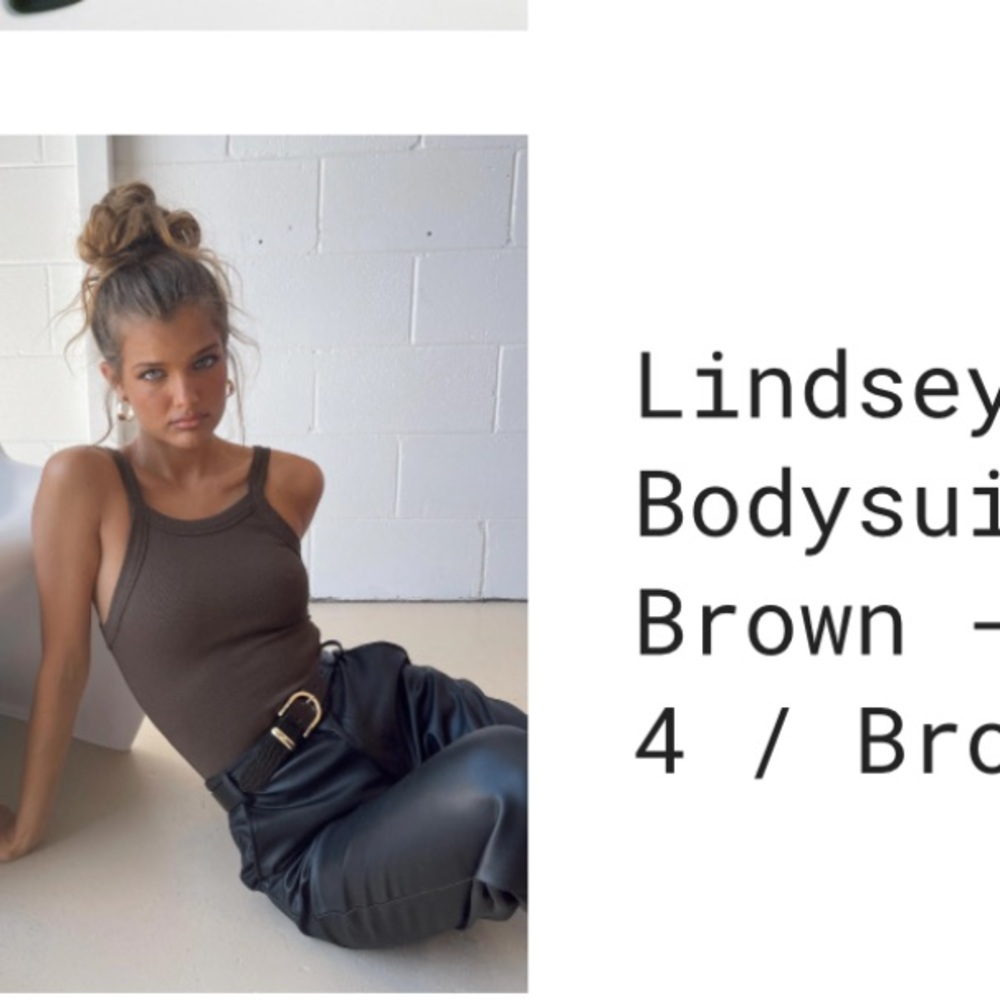 Princess polly lindsey brown bodysuit